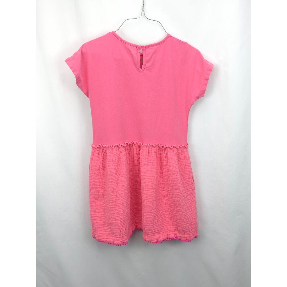 Girl's Mini Boden Mix Texture Dress Embroidered Short Sleeve Dress Size 9-10 Y - Picture 2 of 5